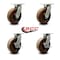Service Caster 8'' Heavy Duty High Temp Phenolic Swivel Caster Set with 2 Brakes , 4PK CRAN-SCC-KP92S830-PHRHT-2-SLB-2 - alternate 5